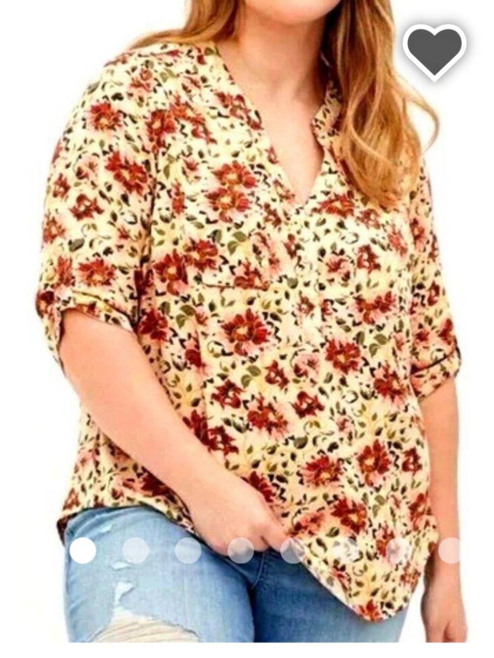 Torrid Size 3 floral split neck flowy boho blouse cottagecore